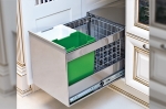 Система хранения выкатная, в базу 600, H298 (2 ведра + 2 контейнера), отделка пластик серый