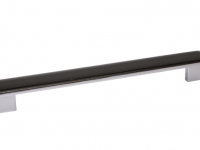 Ручка-скоба 192-224мм, отделка хром глянец + дымчато-серая смола