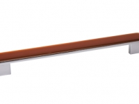 Ручка-скоба 192-224мм, отделка хром глянец + тёмно-оранжевая смола